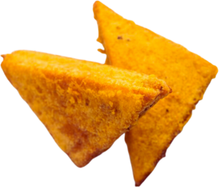 Close-up of crispy golden bread pakoda pieces